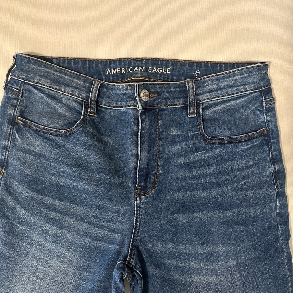 American Eagle Outfitters Dark Blue Straight Leg Jeans - Picture 2 of 8